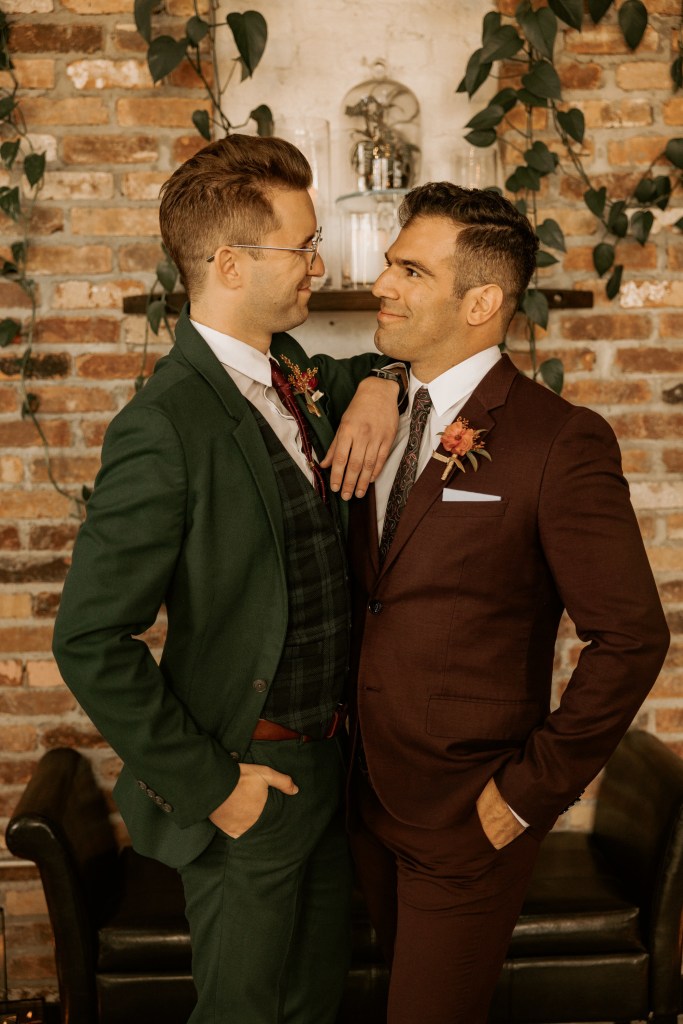 casual portrait of gay couple